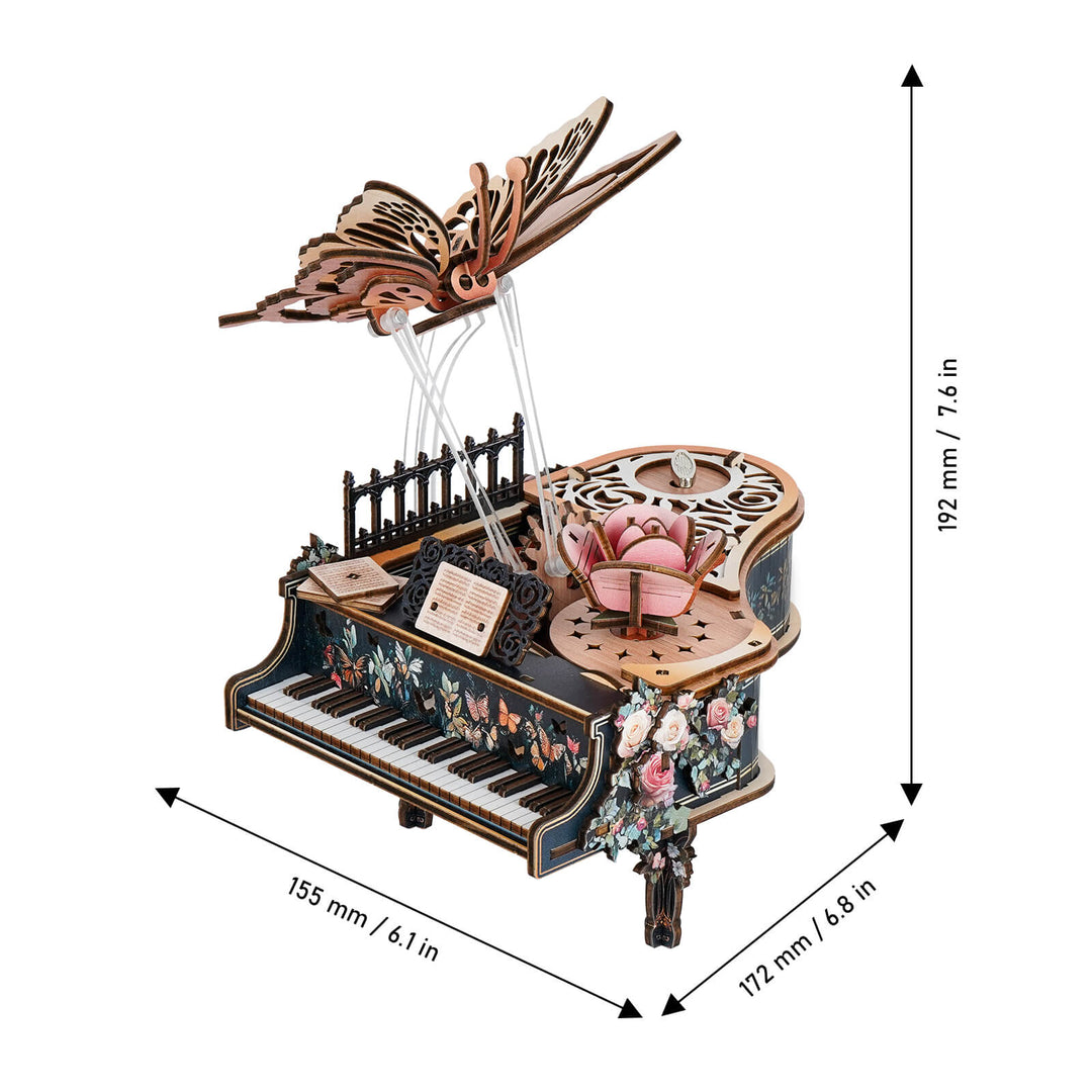 Floral Waltz – DIY Wooden Music Box, 3D Puzzle Craft Kit