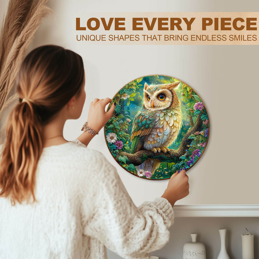 Moonlit Owl Wooden Jigsaw Puzzle