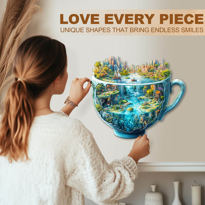 Urban Forest Cup Wooden Jigsaw Puzzle