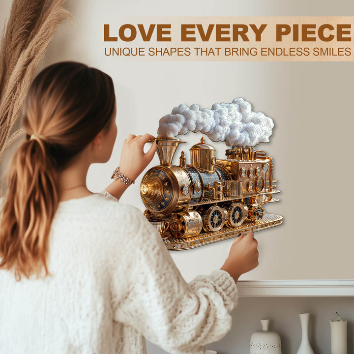 Train coffee machine Wooden Jigsaw Puzzle