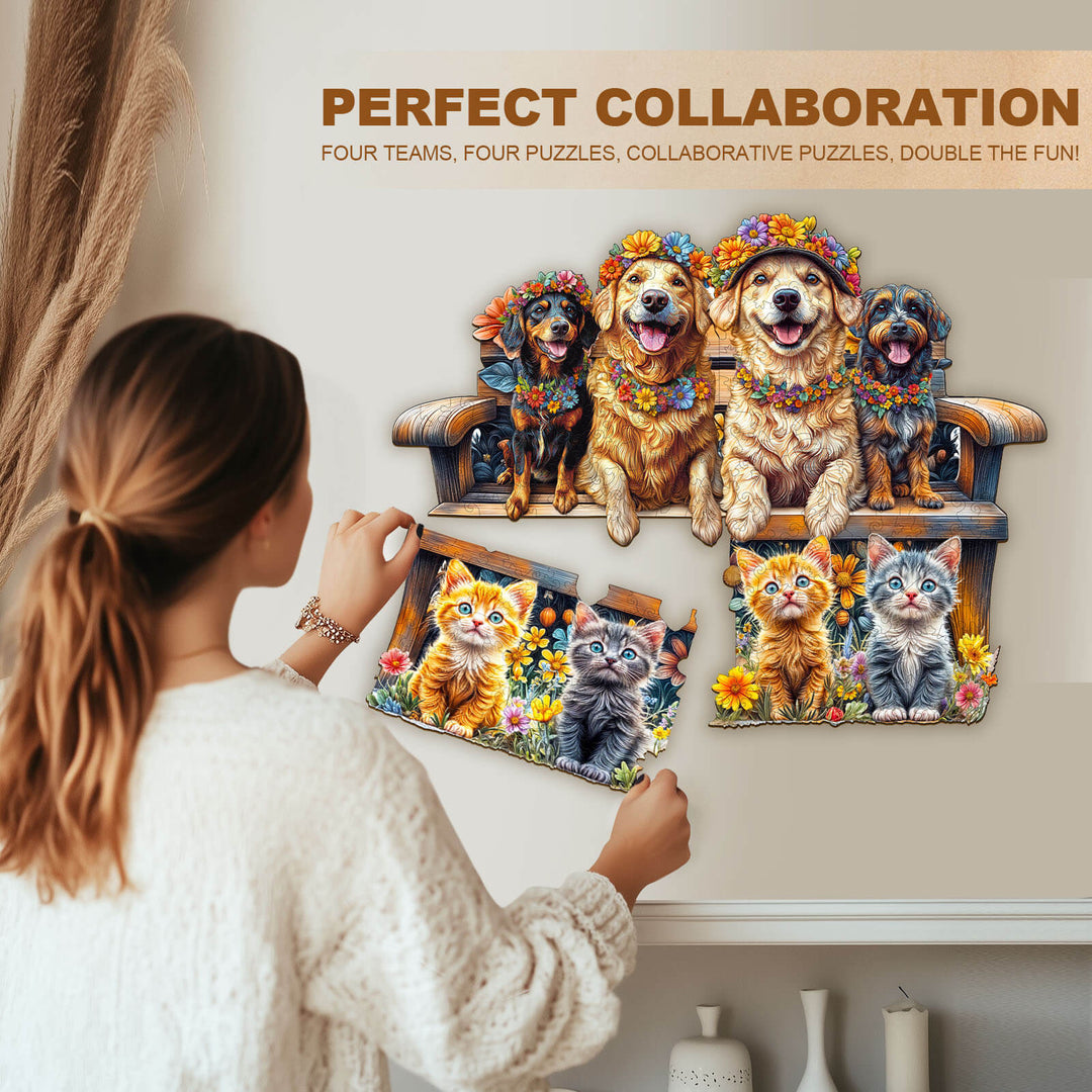 Party Puzzle-Pets on the Bench