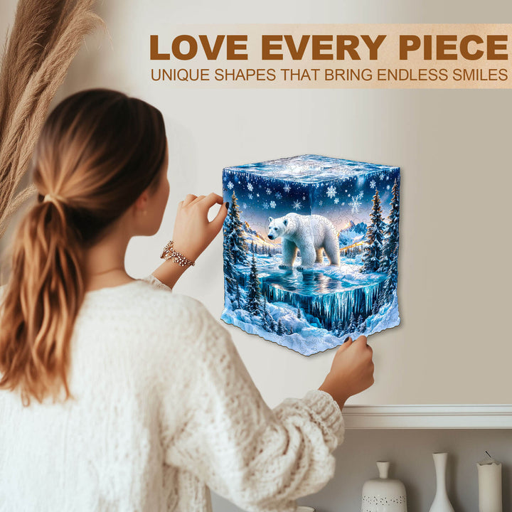 Frozen polar bears-2 Wooden Jigsaw Puzzle