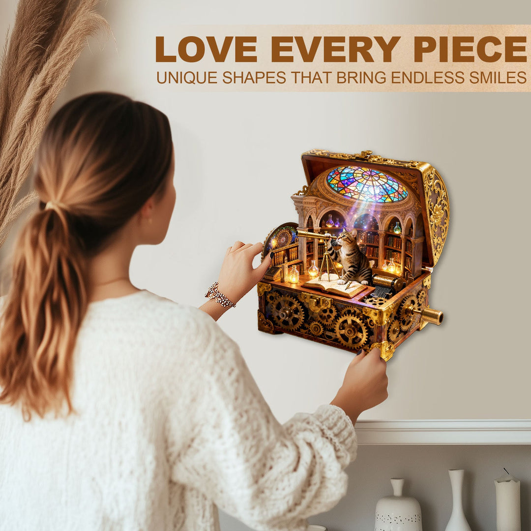 Kitten Music Box Wooden Jigsaw Puzzle