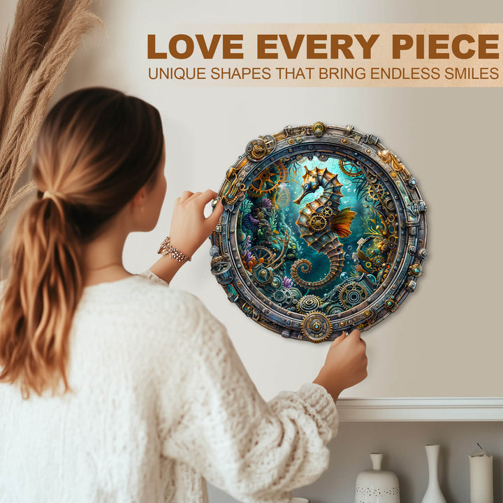 Abyssal seahorse Wooden Jigsaw Puzzle