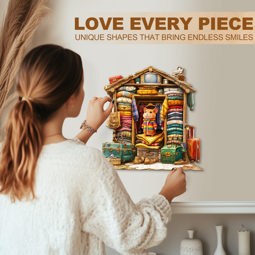 Hamster Wardrobe Wooden Jigsaw Puzzle