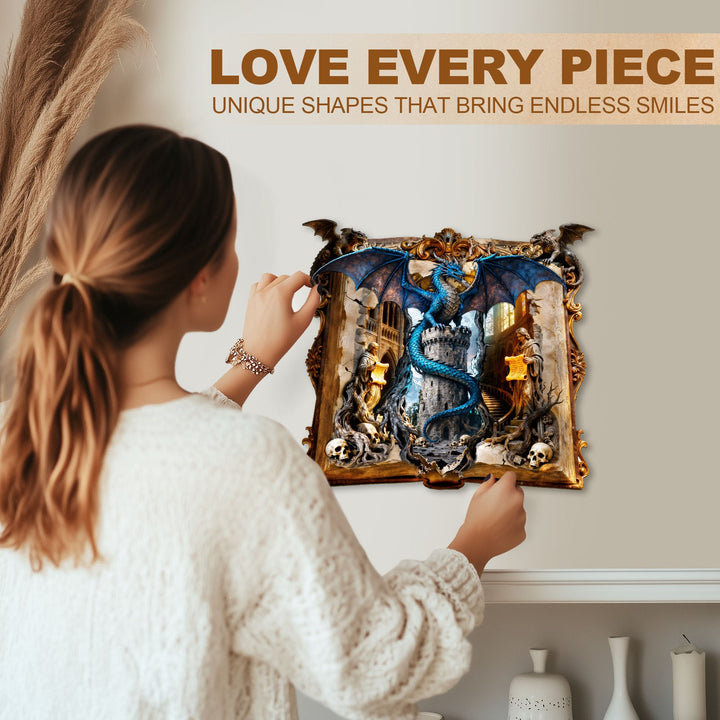 Tower Dragon Story Wooden Jigsaw Puzzle