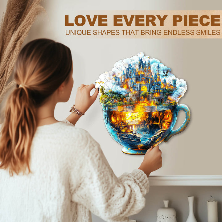 Magic cup-1 Wooden Jigsaw Puzzle
