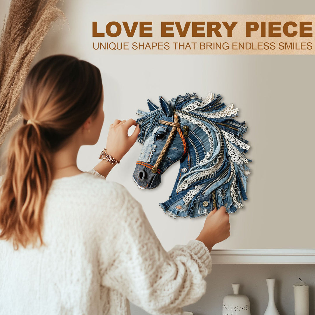 Denim Horse Wooden Jigsaw Puzzle
