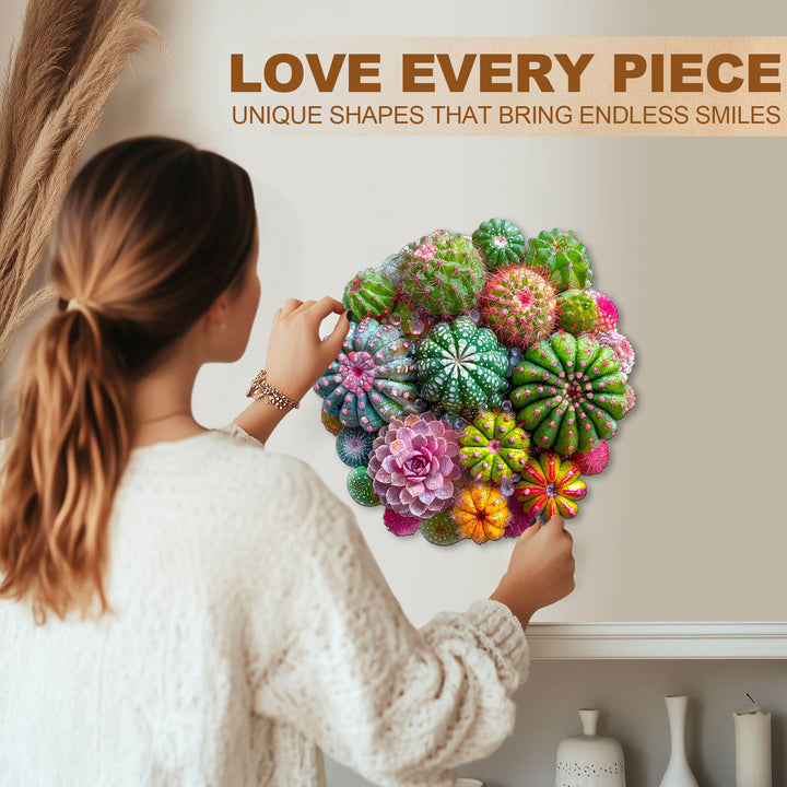 Cactus and Succulents Wooden Jigsaw Puzzle
