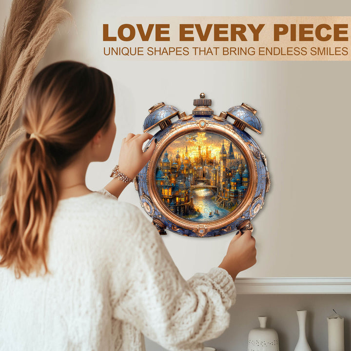 Alarm Clock World Wooden Jigsaw Puzzle