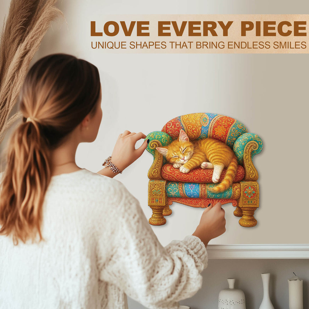 Kitten sofa Wooden Jigsaw Puzzle