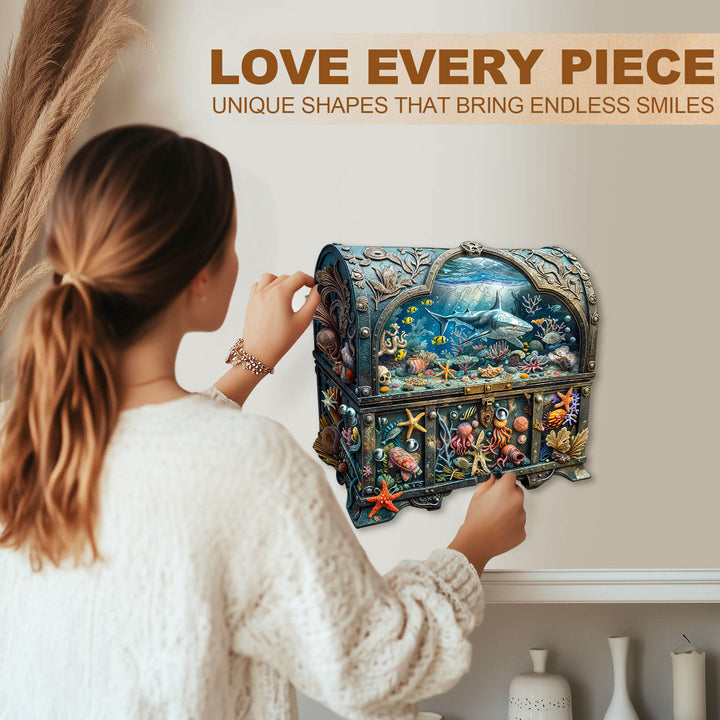 3D Treasure Chest Ocean-2 Wooden Jigsaw Puzzle