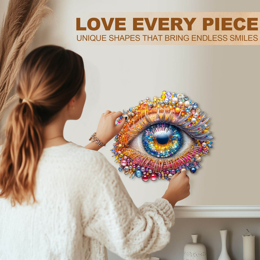 Gemstone Eyes Wooden Jigsaw Puzzle