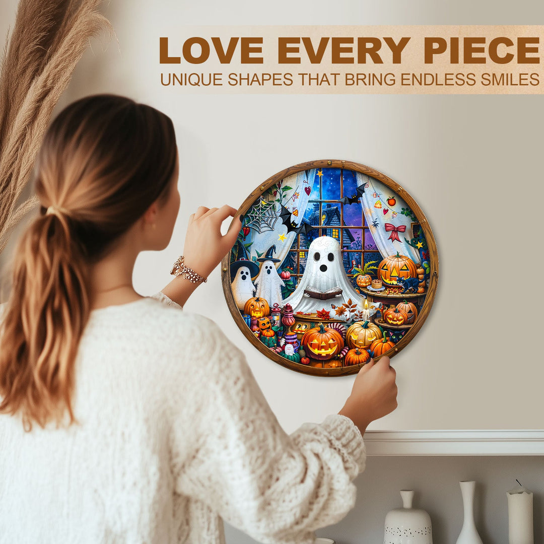 halloween party Wooden Jigsaw Puzzle
