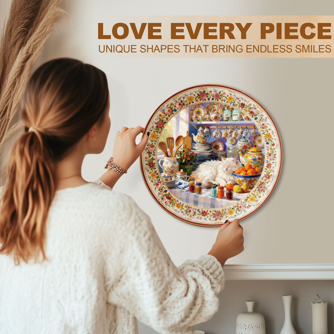 Sunlit Kitchen Wooden Jigsaw Puzzle