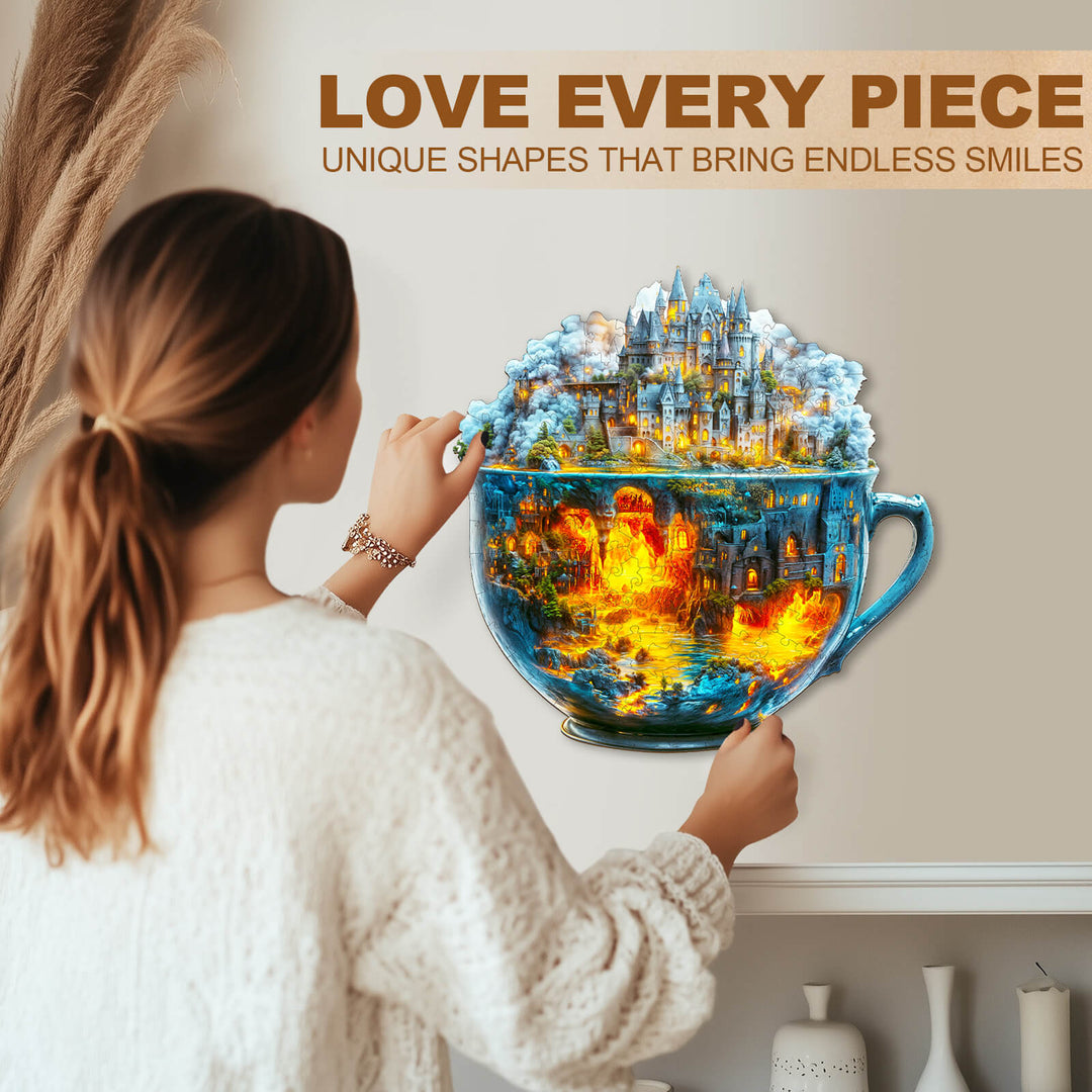 Magic cup-2 Wooden Jigsaw Puzzle