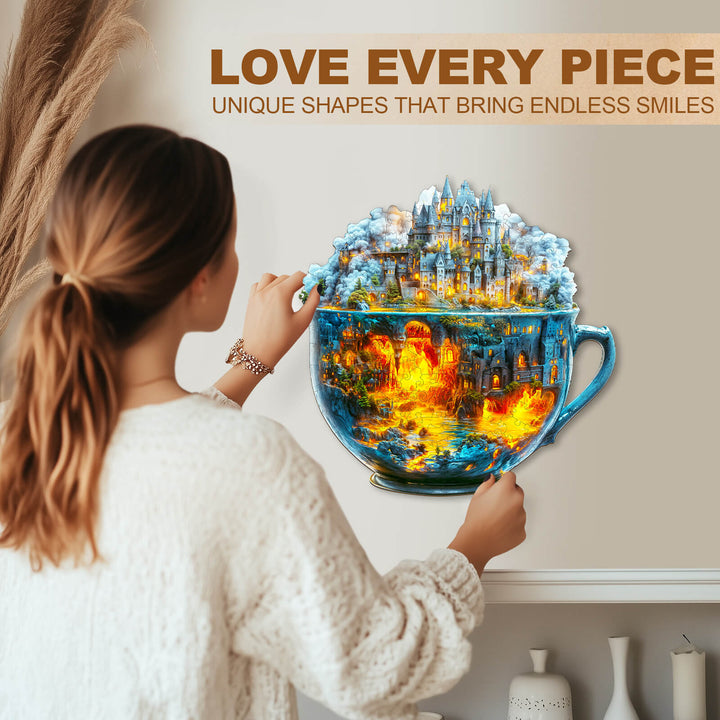 Magic cup-2 Wooden Jigsaw Puzzle