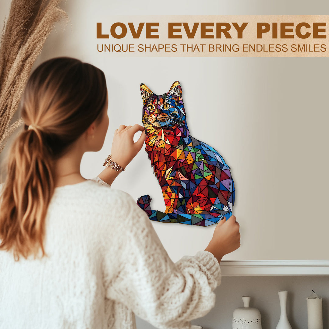 Kaleido Cat Wooden Jigsaw Puzzle