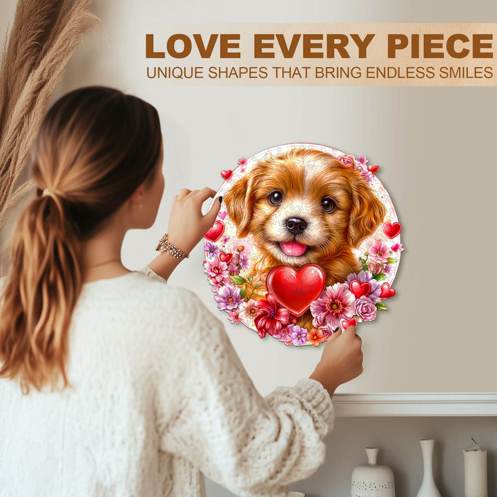 Love Puppy Wooden Jigsaw Puzzle