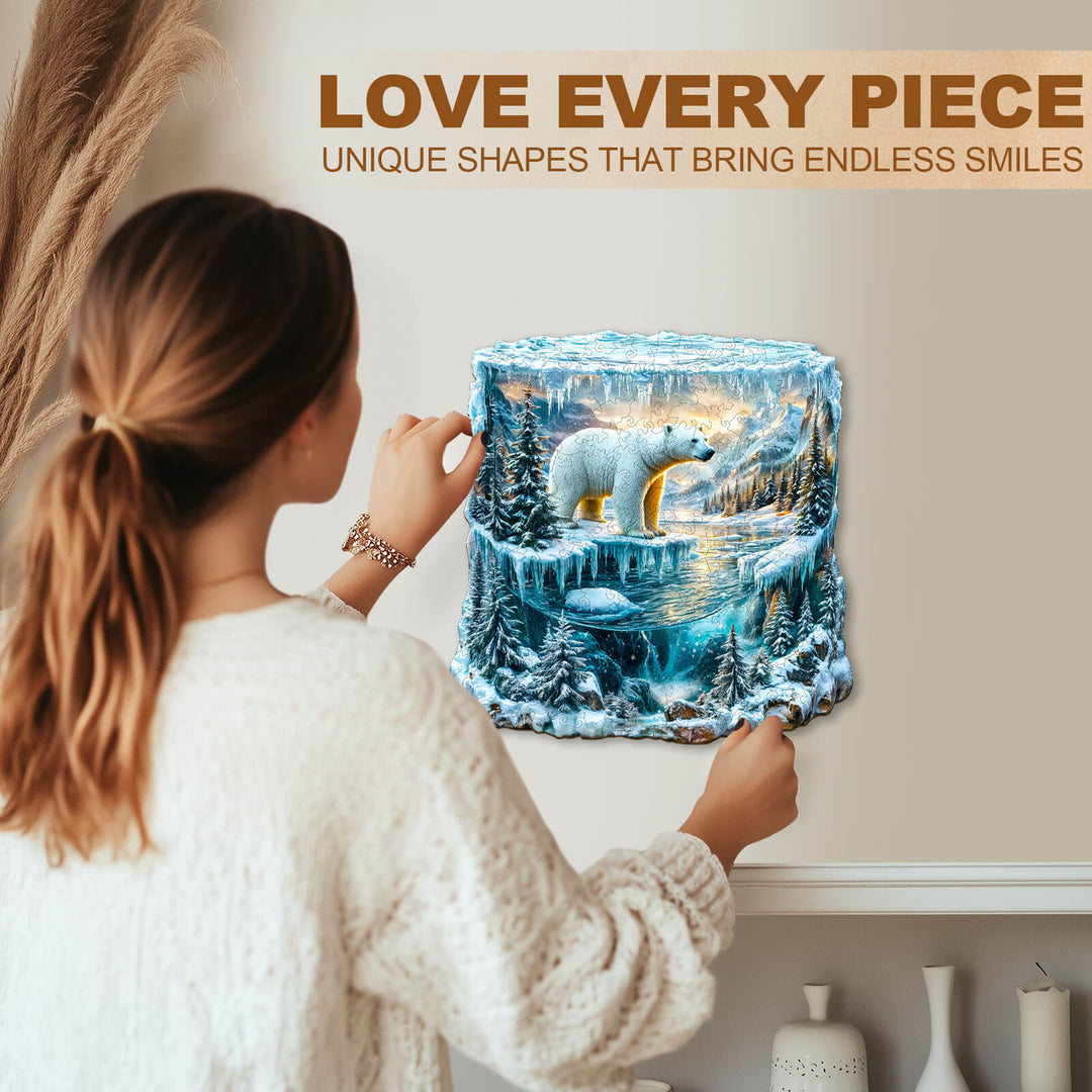 Frozen polar bears-1 Wooden Jigsaw Puzzle