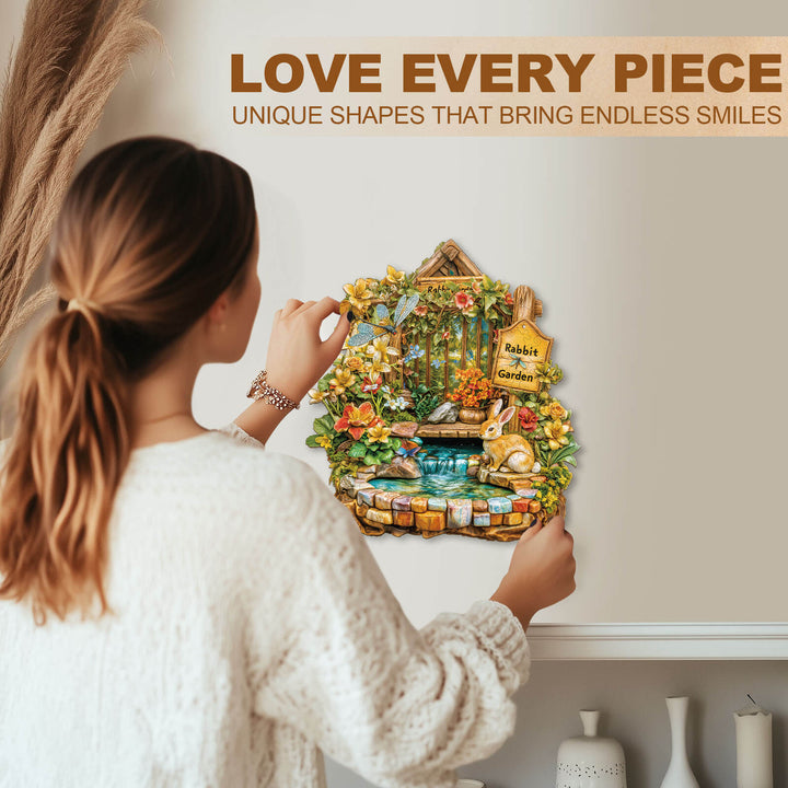 Rabbit Garden Wooden Jigsaw Puzzle