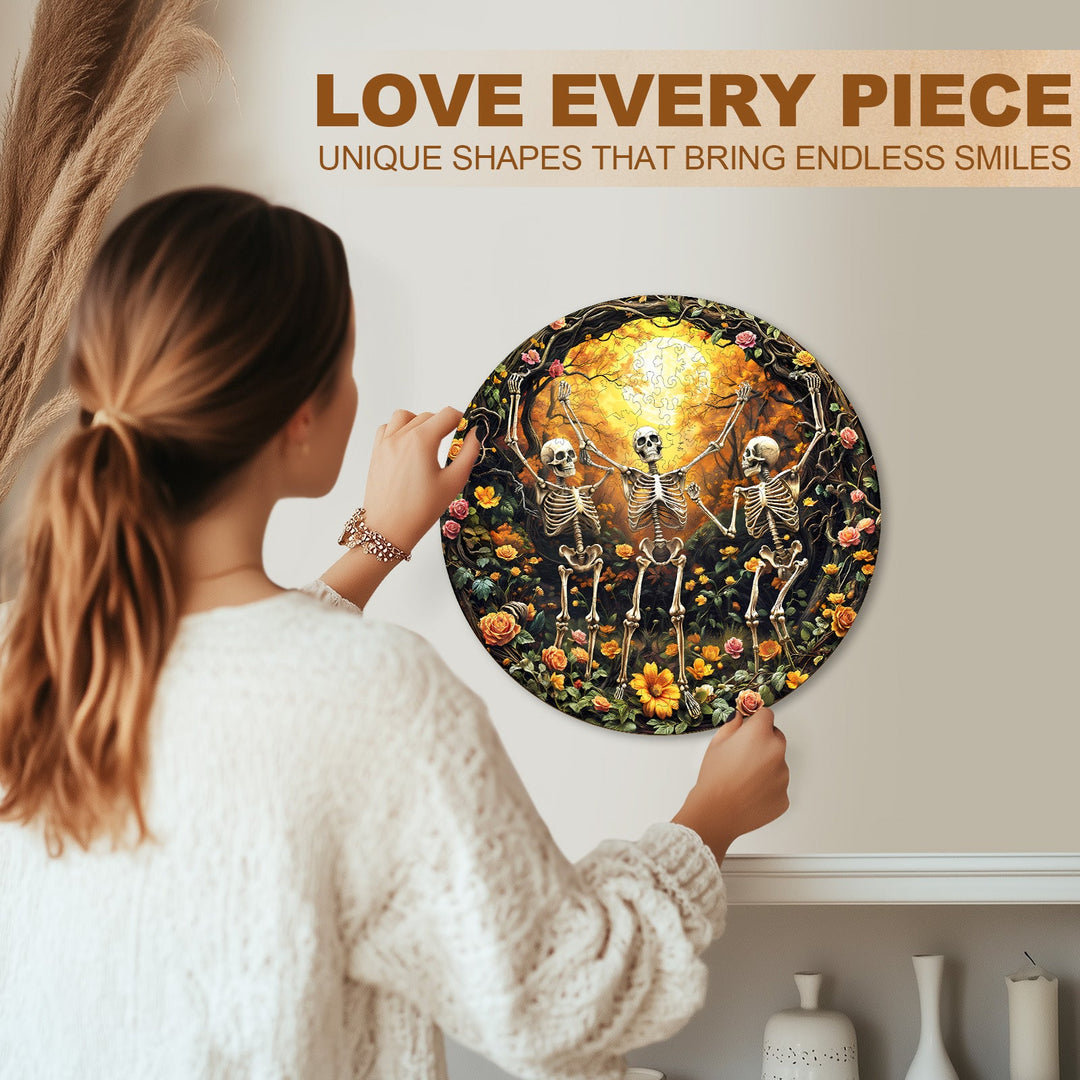 Skeleton Moon Glee Wooden Jigsaw Puzzle