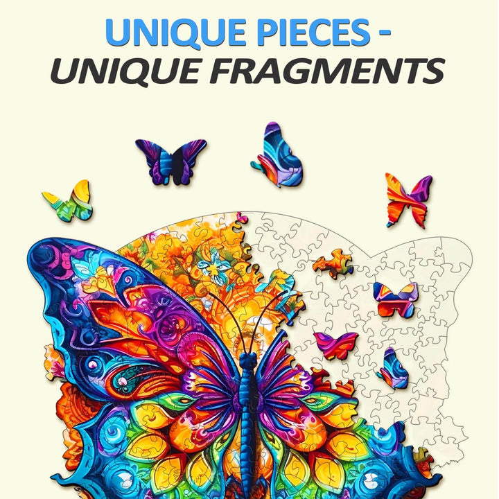 Mandala Butterfly 3 Wooden Jigsaw Puzzle