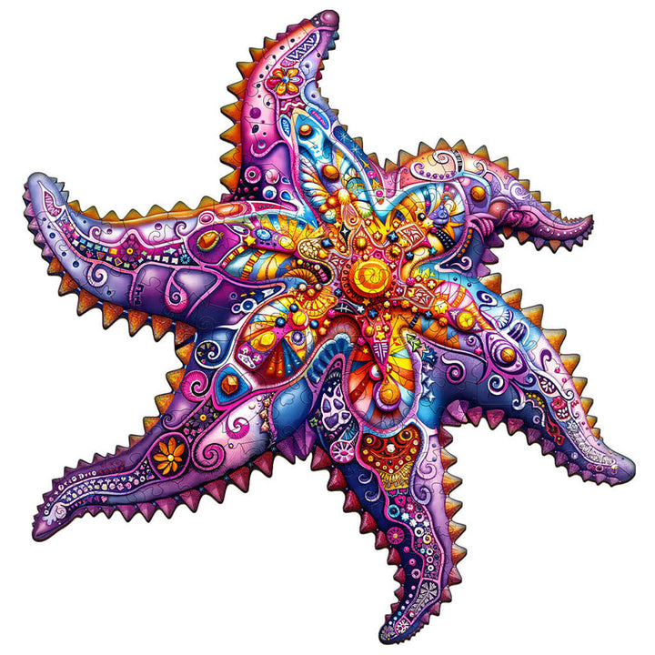 Mandala Starfish Wooden Jigsaw Puzzle