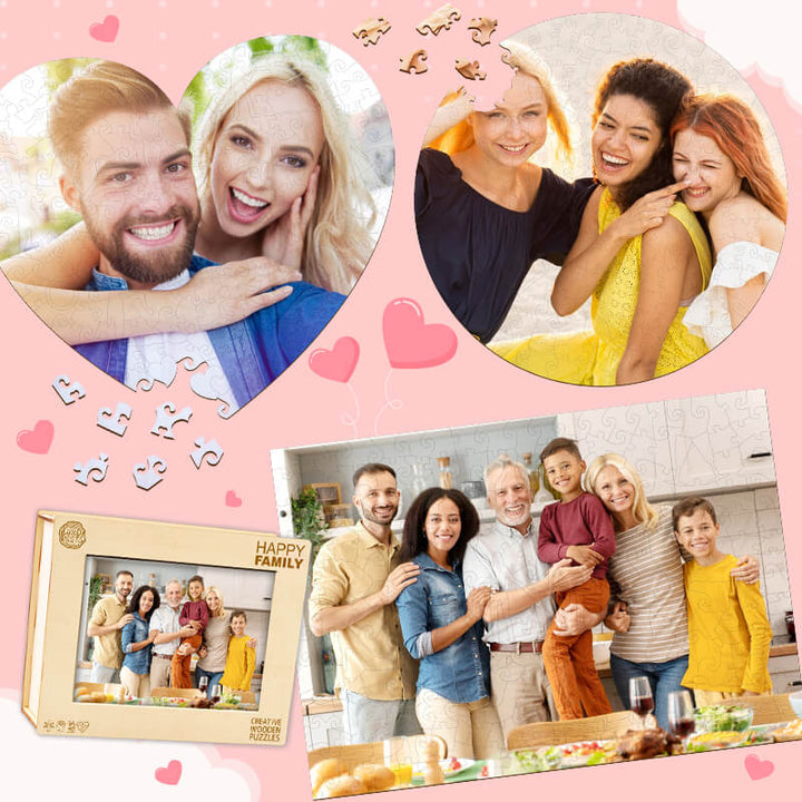 Personalized Photo Wooden Puzzle In Different Shapes and Themes - By Woodbests