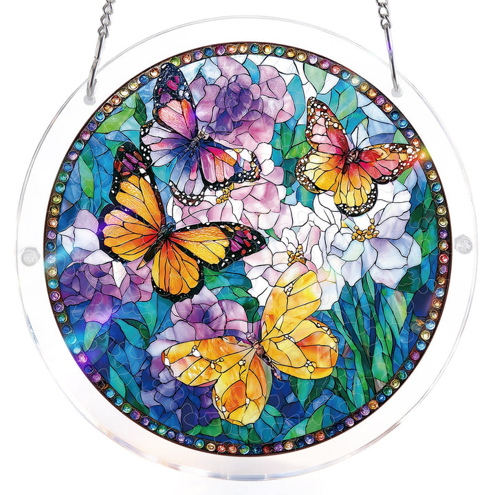Acrylic Jigsaw Puzzle Suncatcher - Butterflies in Bloom